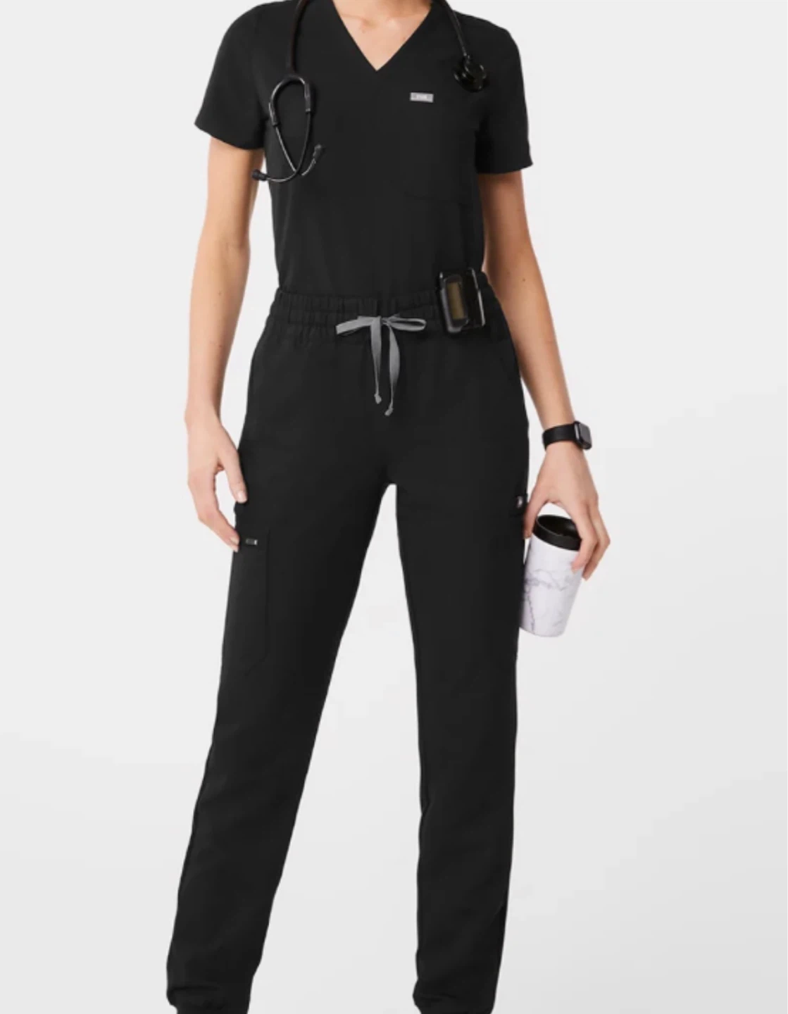 FIGS Black Scrub Top and Pants Set