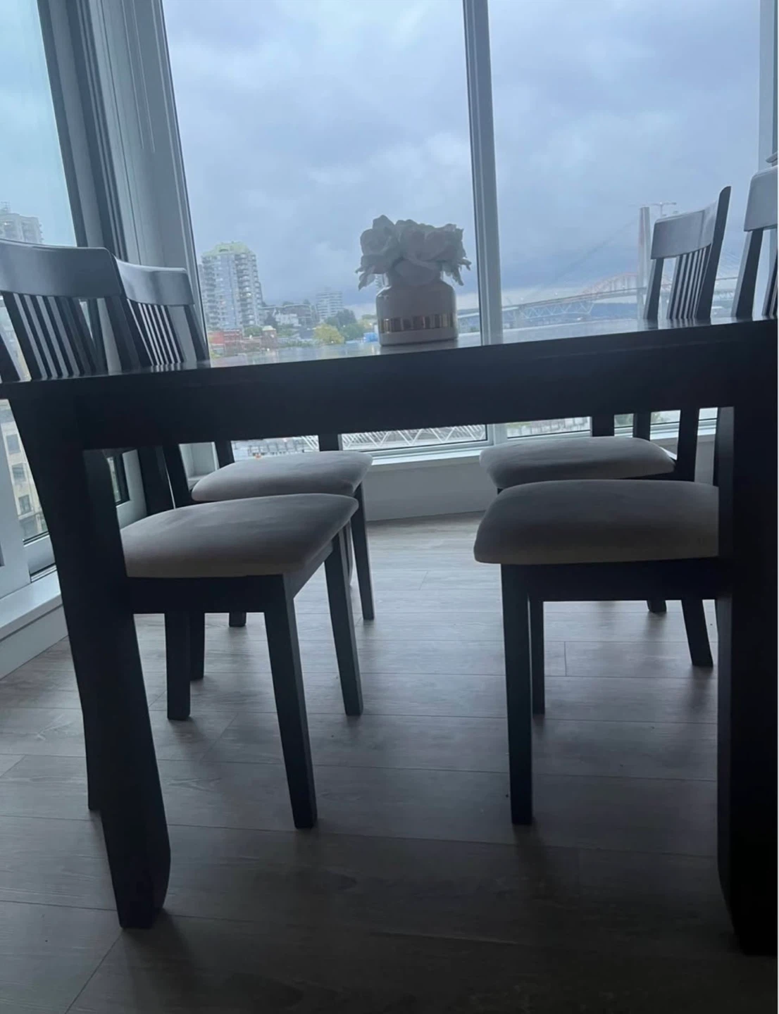 Dark Wood Dining Table with 4 Chairs - photo 5