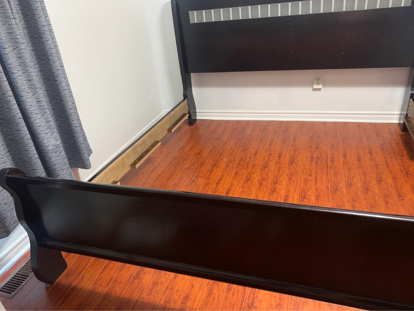 Dark Wood Sleigh Bed Frame - king Size - photo 2