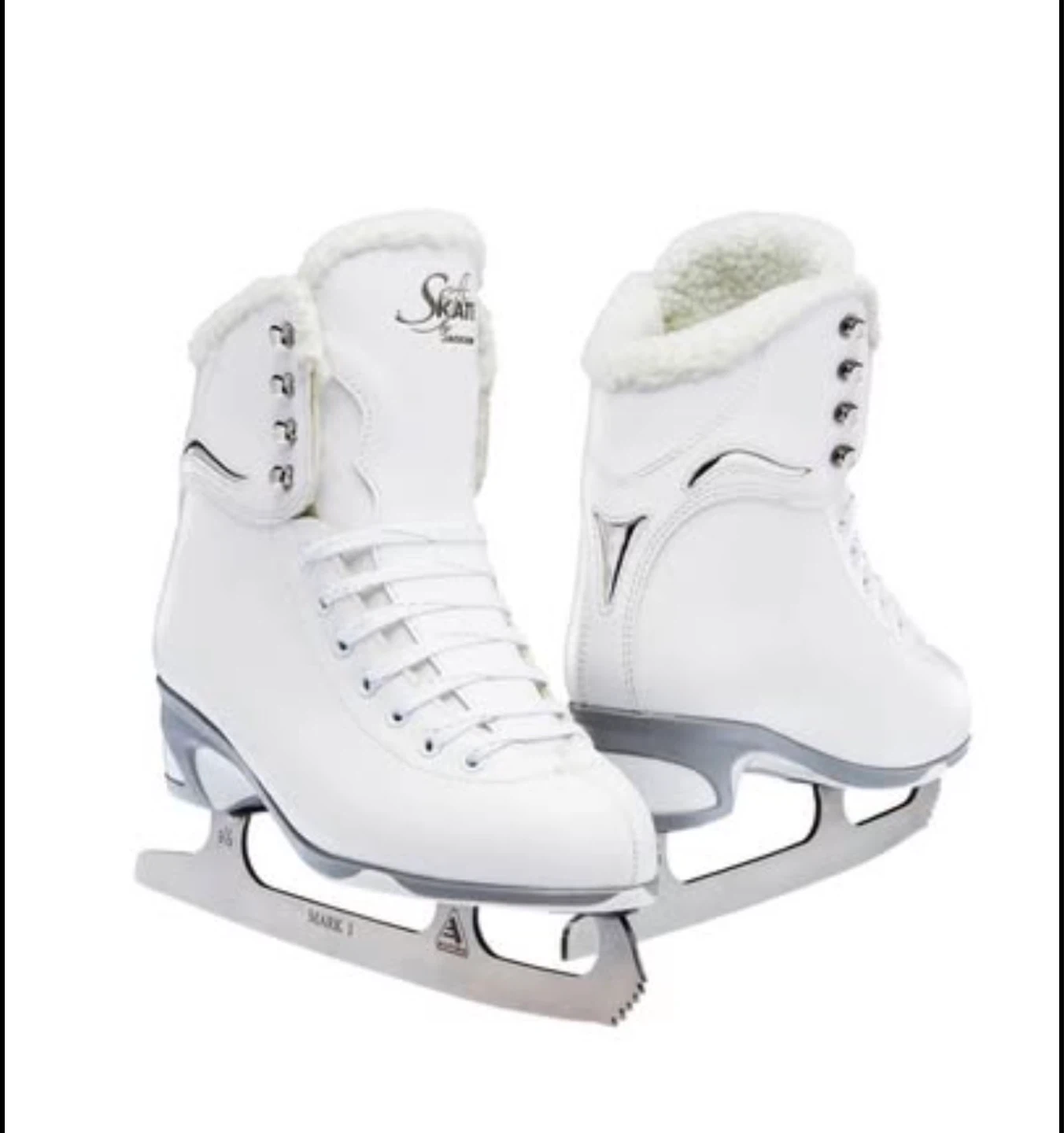 White Figure Skates with Fur Lining