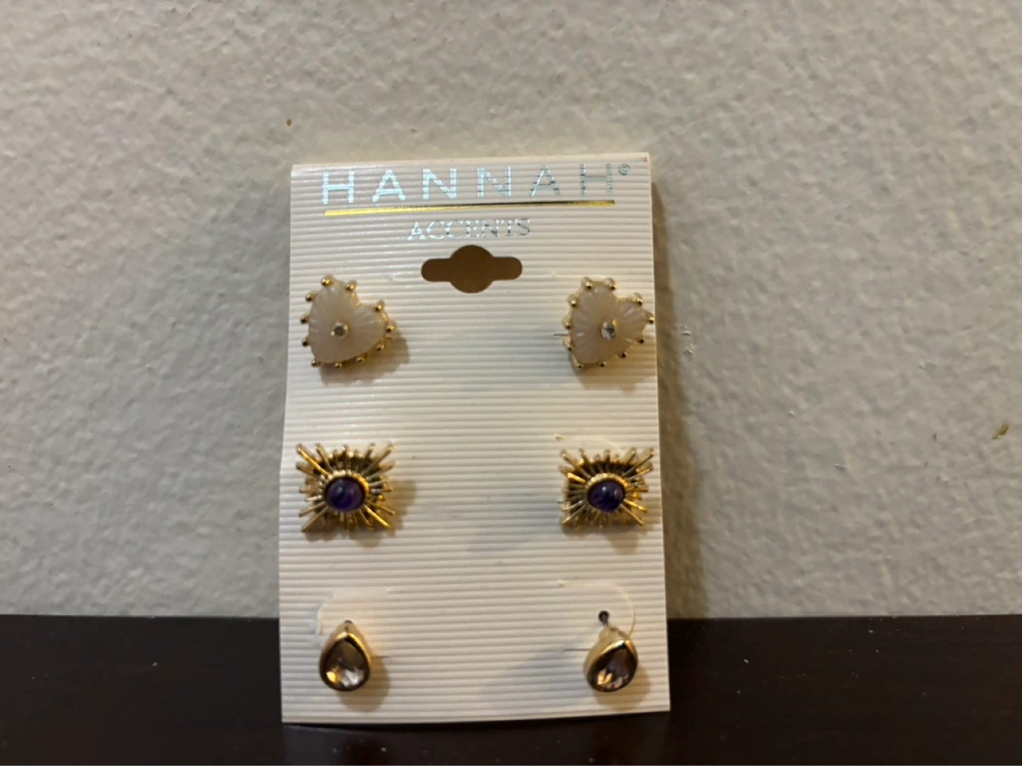 NEW-Hannah Accessories 3-Pair Earring Set