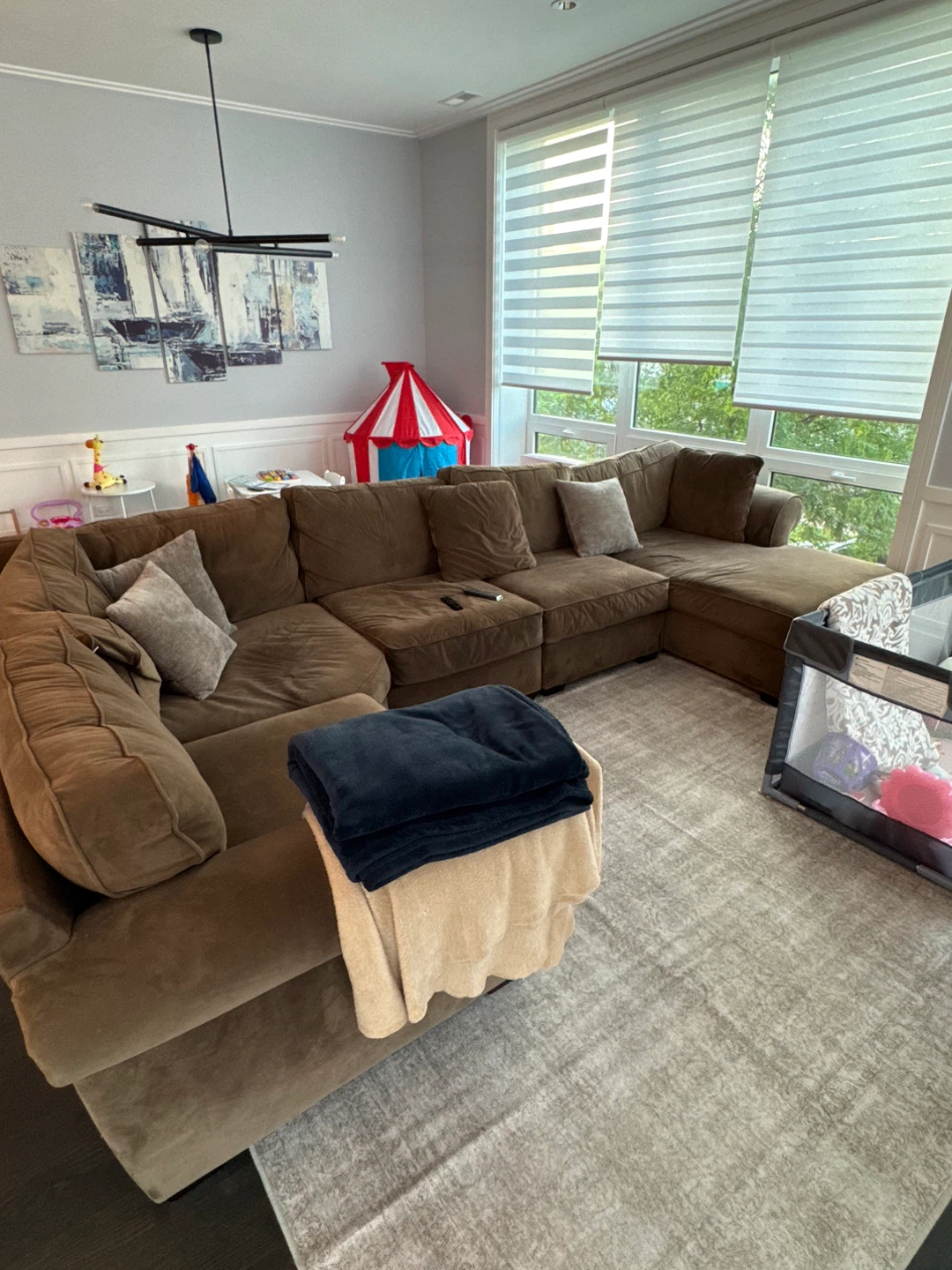 FREE Large Sectional Sofa - Brown