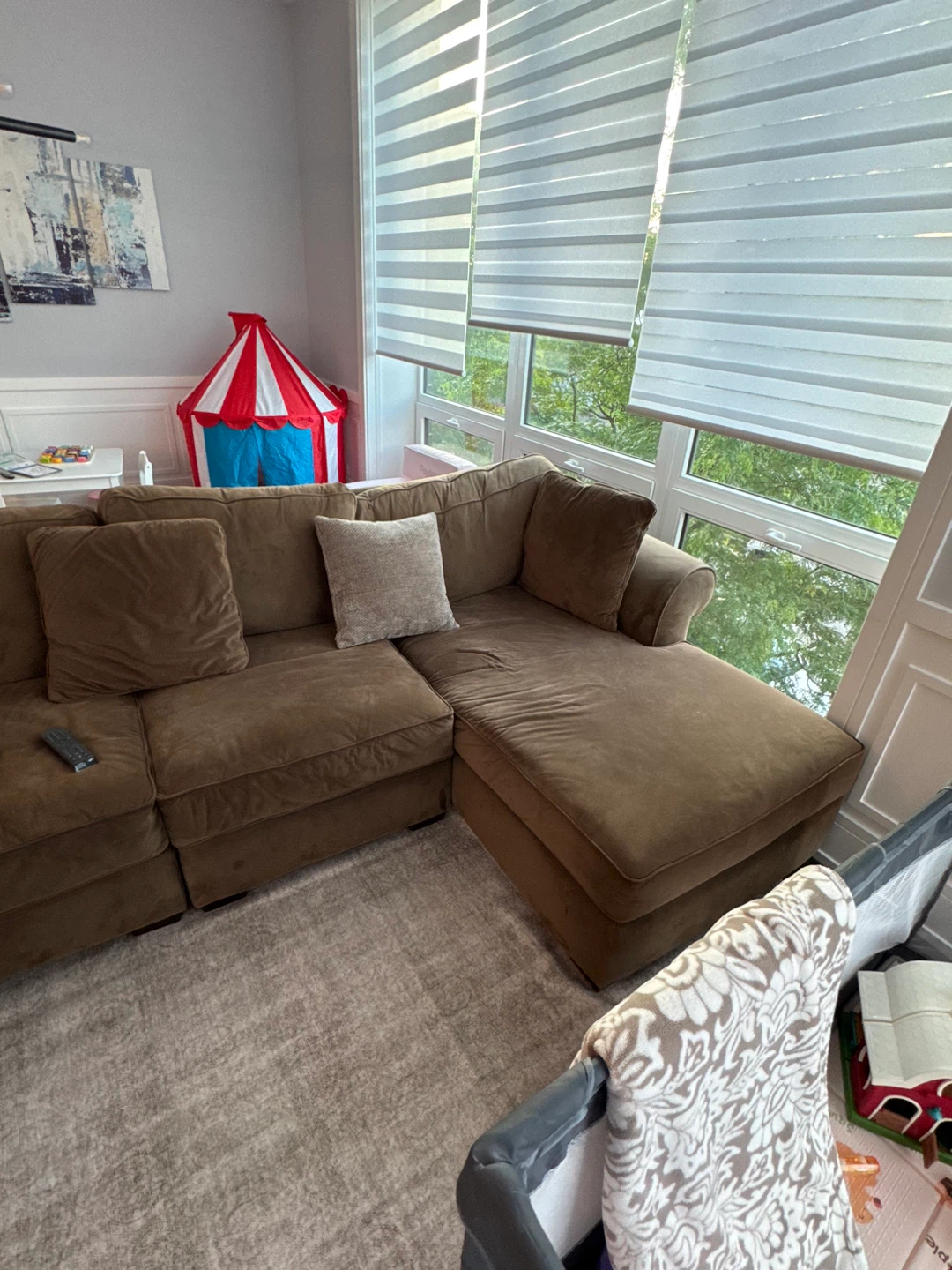 FREE Large Sectional Sofa - Brown - photo 3