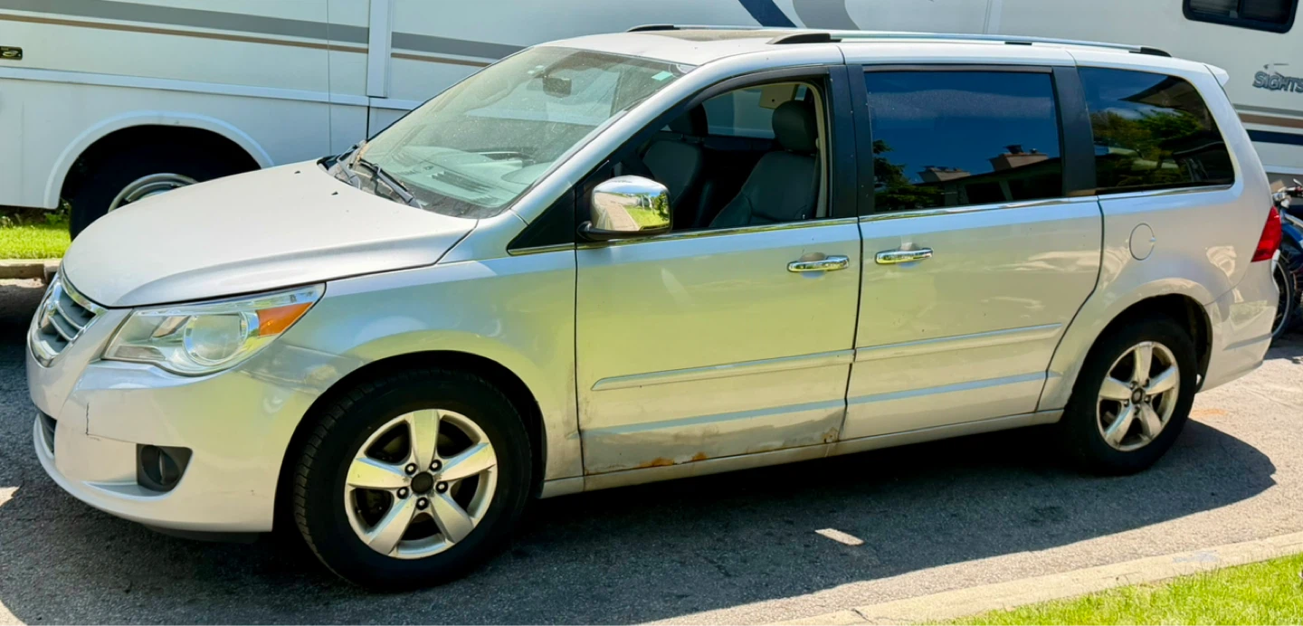 Silver Volkswagen Routan Minivan
