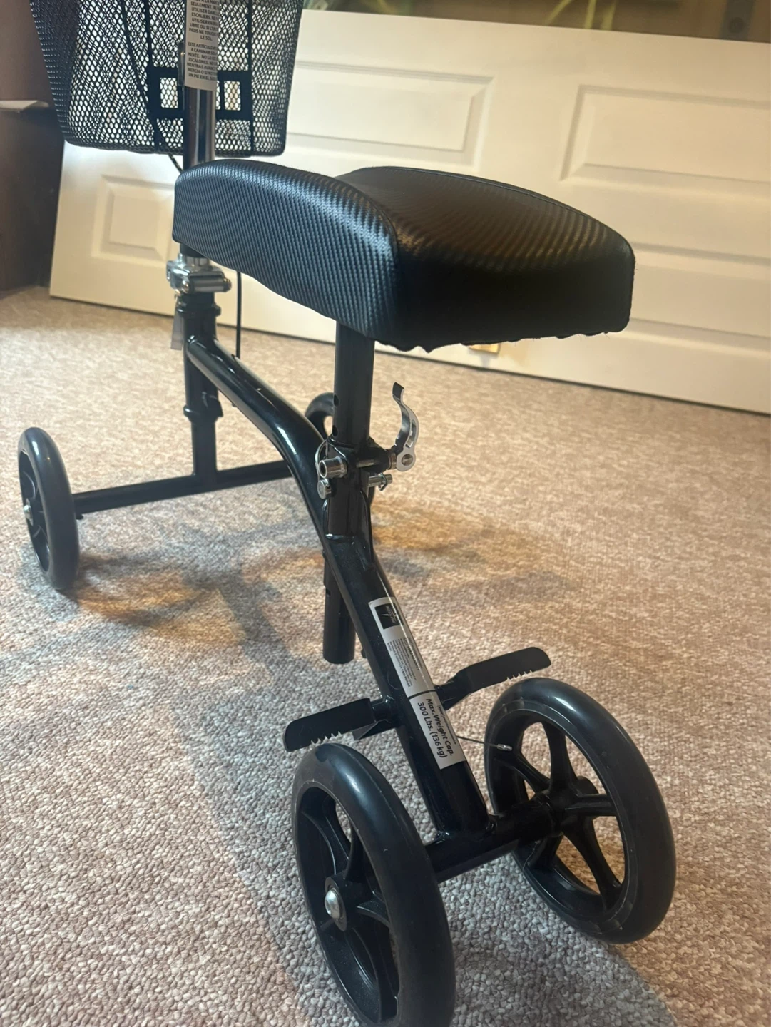 Black Folding Knee Scooter with Basket