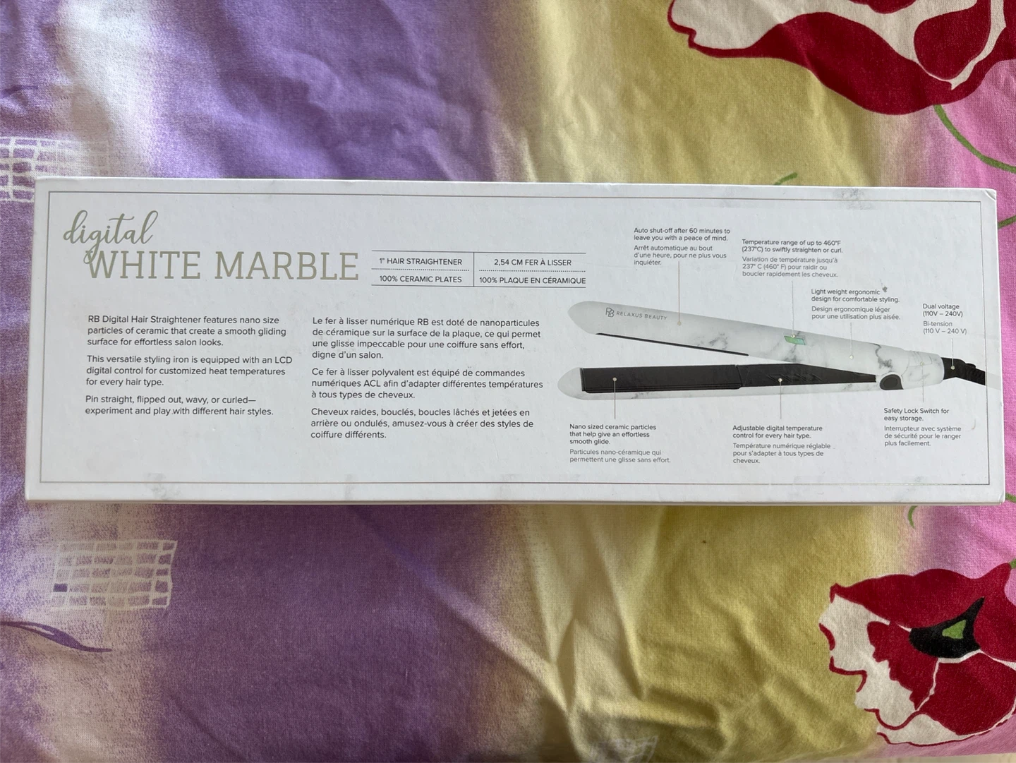 Relaxus Beauty Digital White Marble Hair Straightener - photo 2