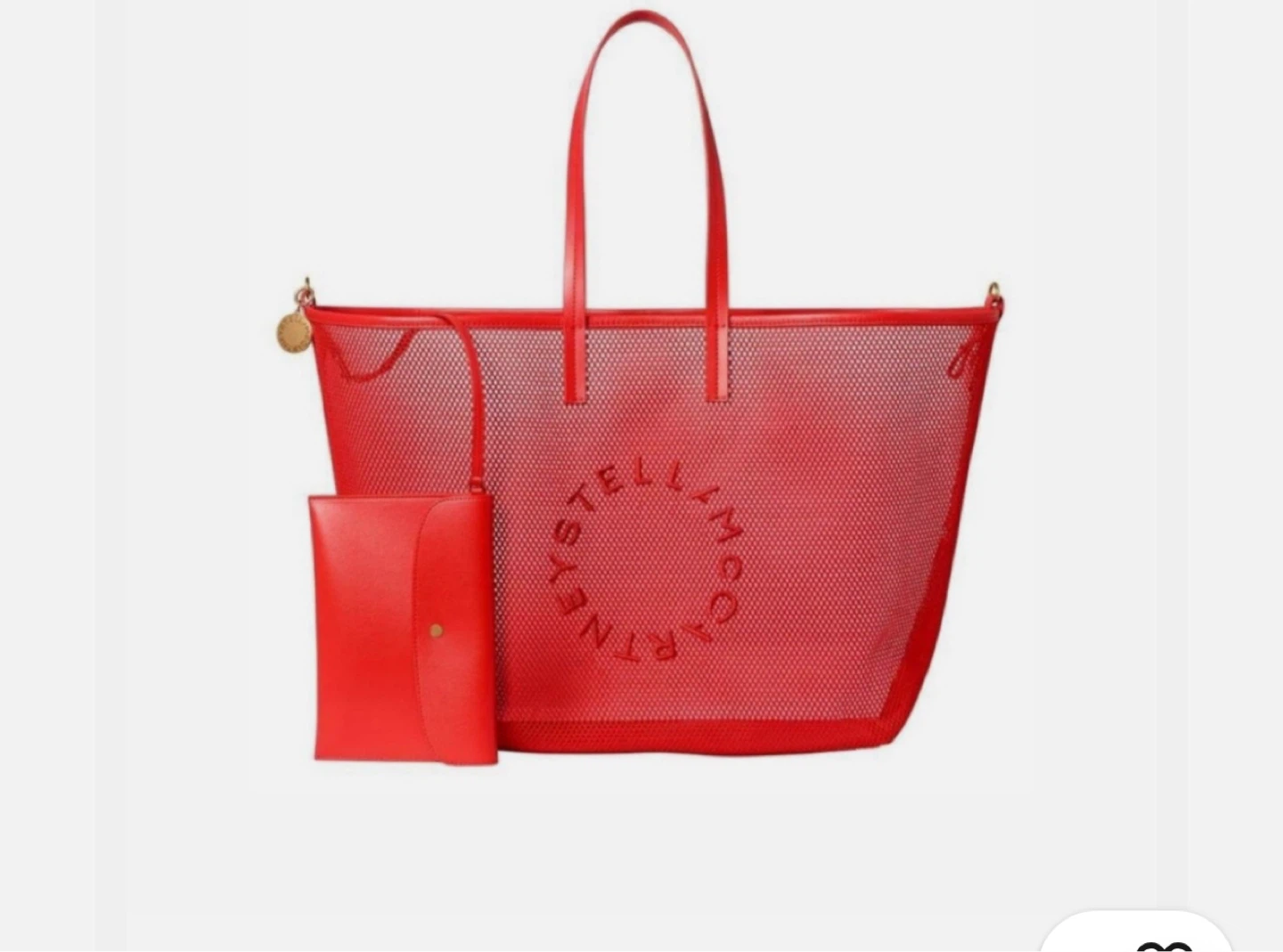 Stella McCartney Red Mesh Tote Bag with Pouch
