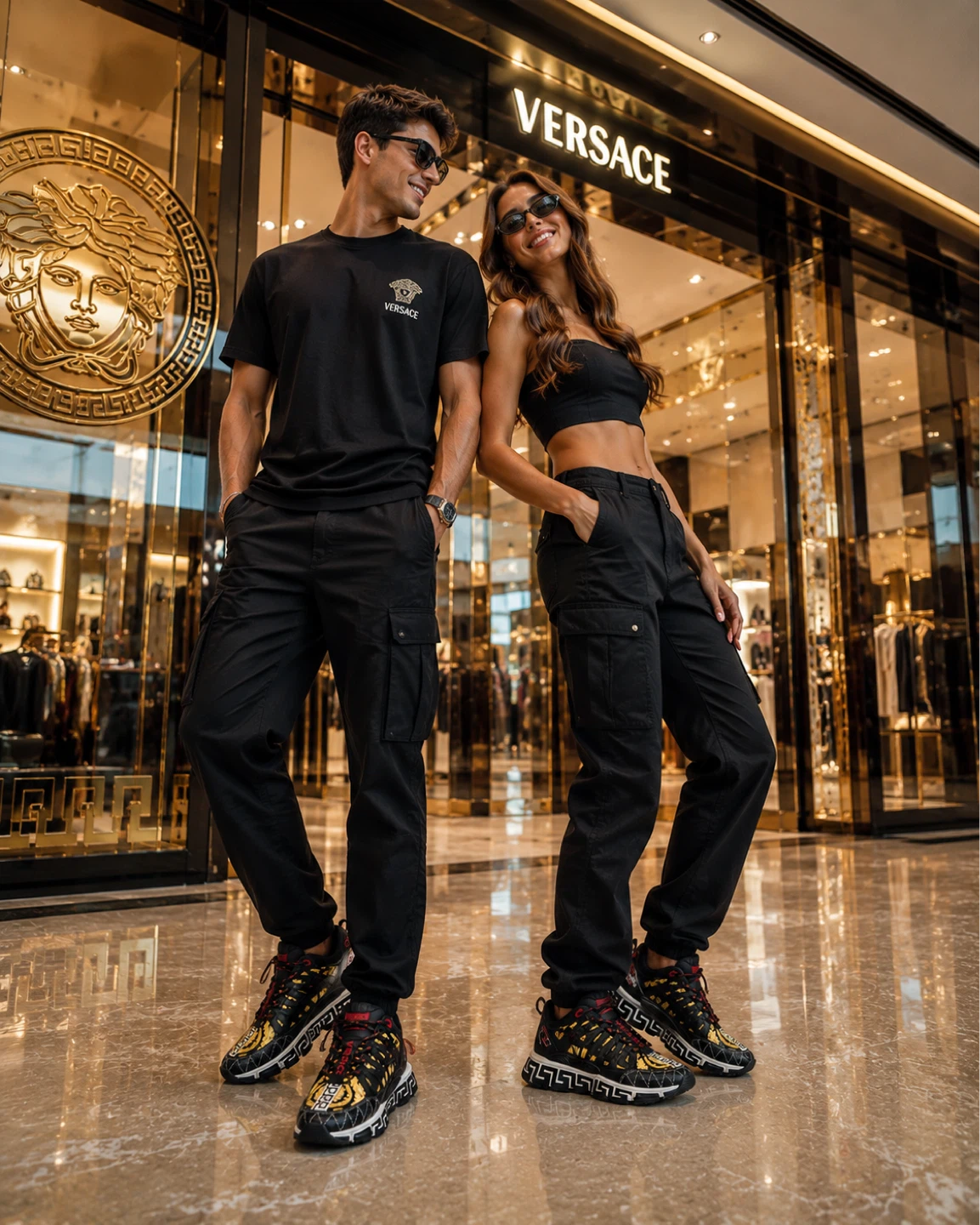 Versace Black & Yellow Medusa Sneakers - photo 3