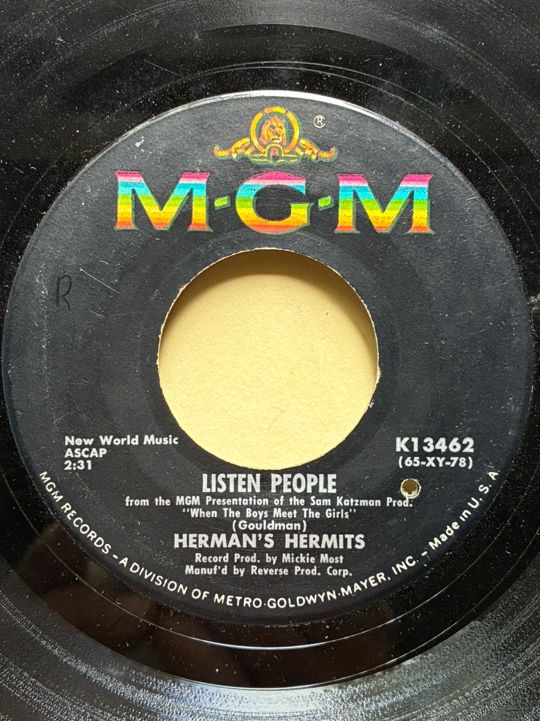 Herman's Hermits Listen People Got A Feeling  Vinyl 7" 45 single