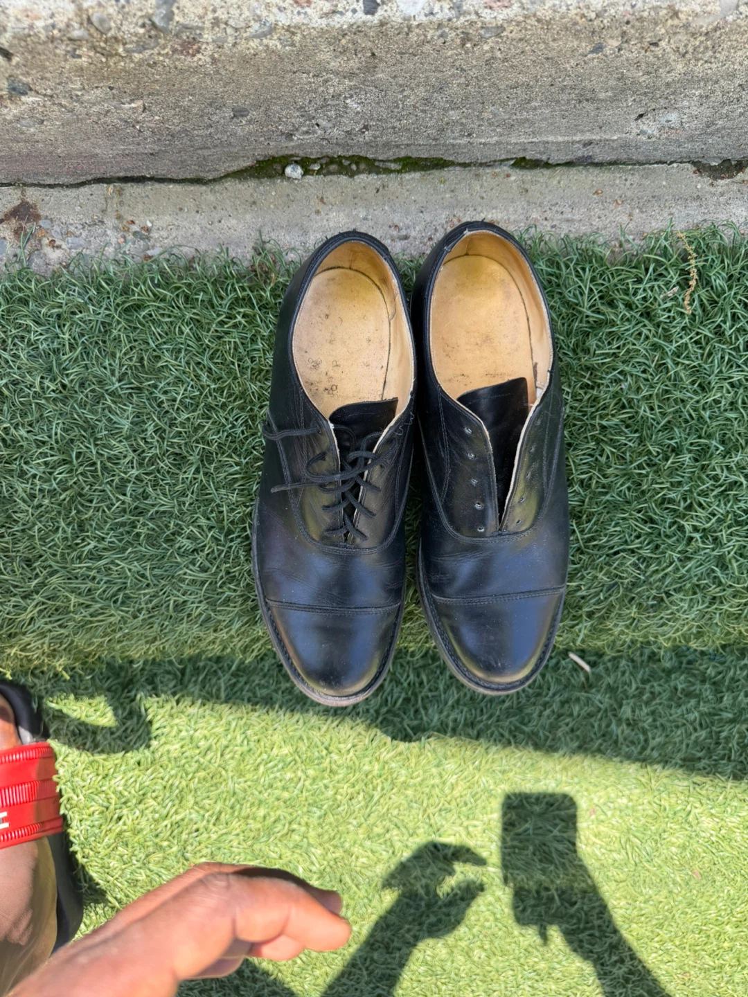 Black Leather Cap Toe Oxford Shoes - photo 3