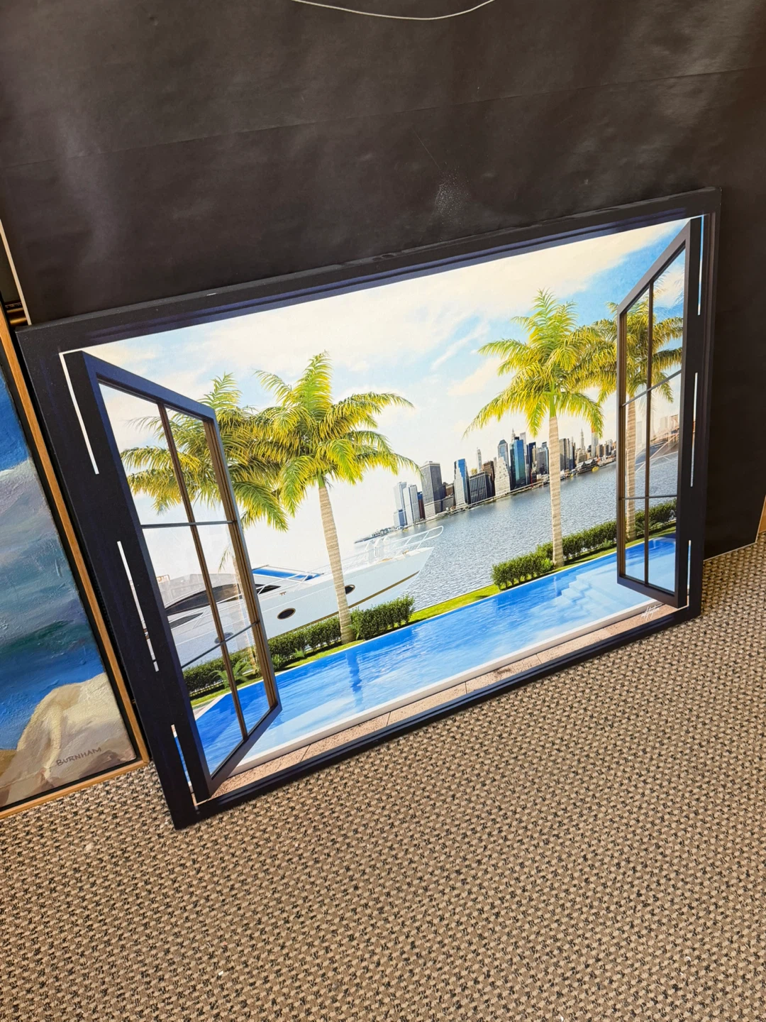 Illusion Art Painting - Yacht and Cityscape View - photo 2