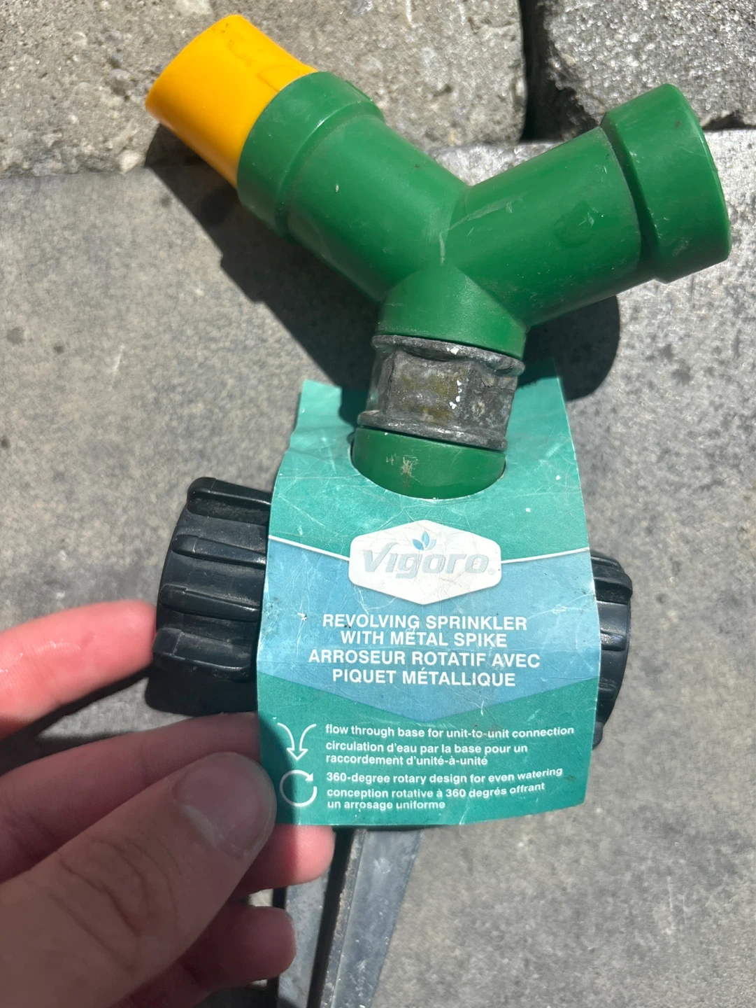 Vigoro Revolving Sprinkler with Metal Spike and Wand Sprayer - photo 3