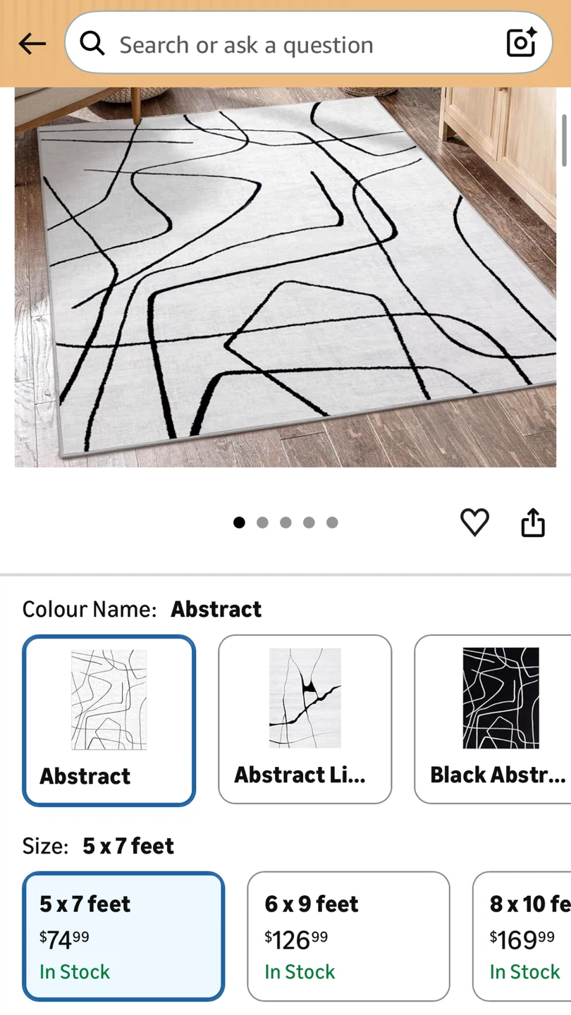 Abstract Area Rug - 5 x 7 ft - photo 3