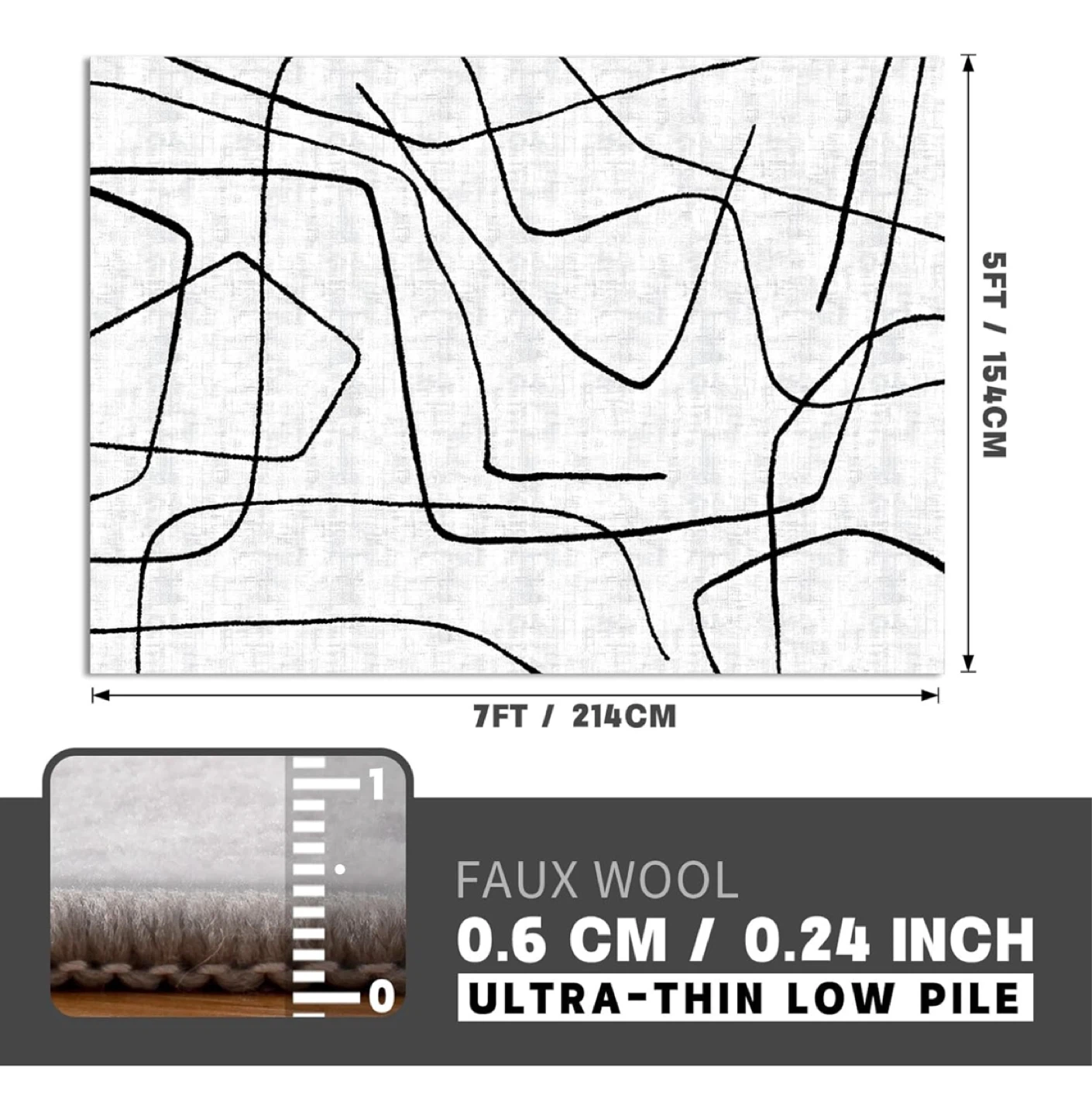 Abstract Area Rug - 5 x 7 ft - photo 4