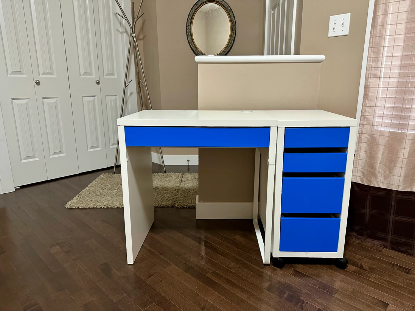 IKEA MICKE Desk with Drawer Unit - White & Blue - photo 4