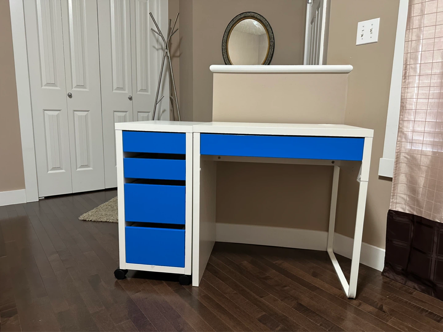 IKEA MICKE Desk with Drawer Unit - White & Blue - photo 5