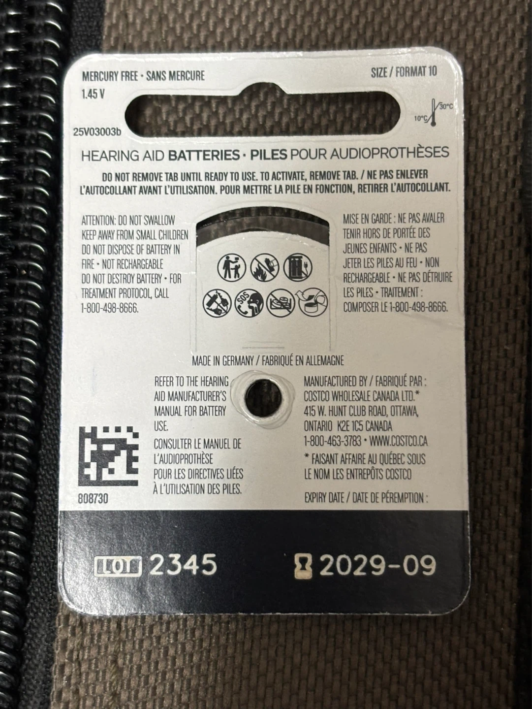 Kirkland Signature Hearing Aid Batteries Size 10 - photo 2