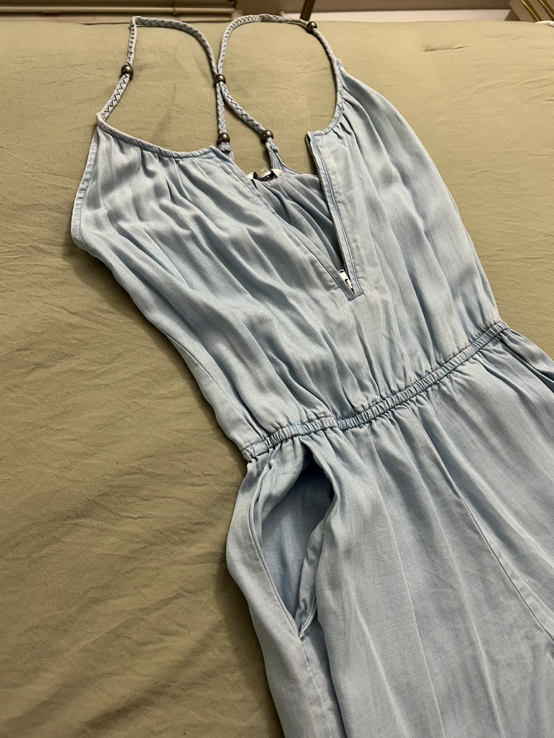 Light Blue Chambray Jumpsuit - photo 2