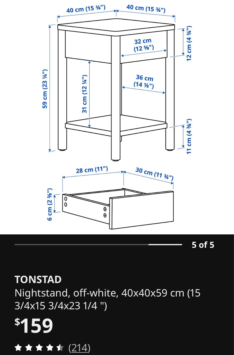 IKEA TONSTAD Nightstand - photo 5