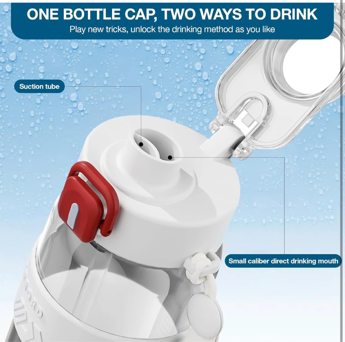 Water Bottle with Straw and Direct Drink Mouth, 800ml - photo 3