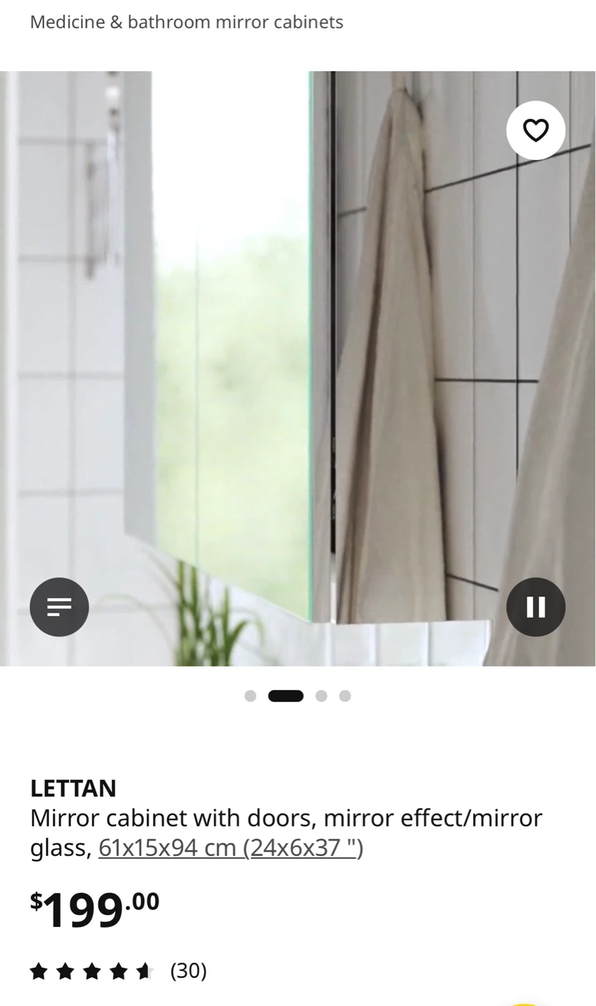 IKEA LETTAN Mirror Cabinet with Doors - photo 3