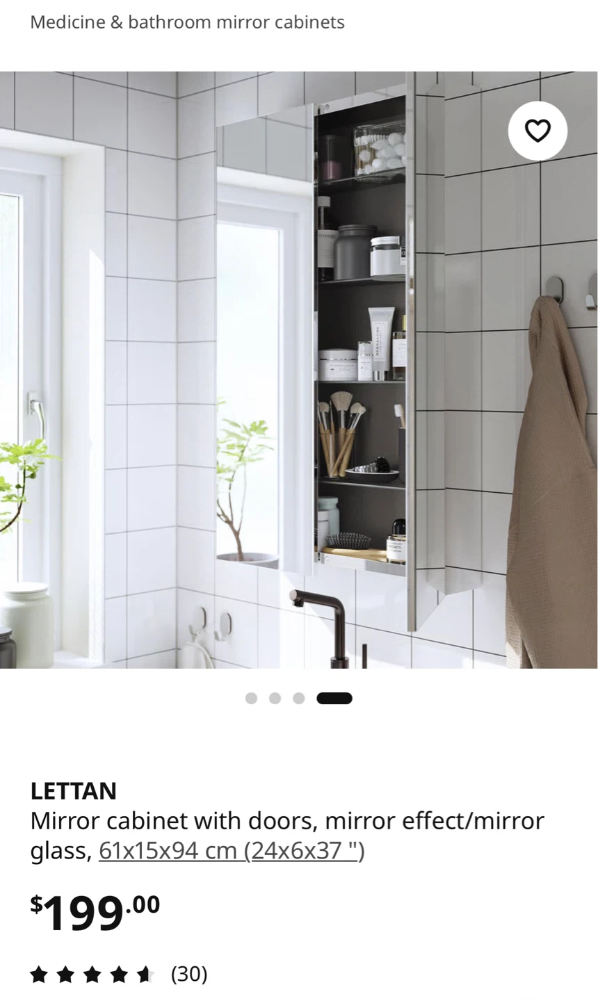IKEA LETTAN Mirror Cabinet with Doors - photo 2