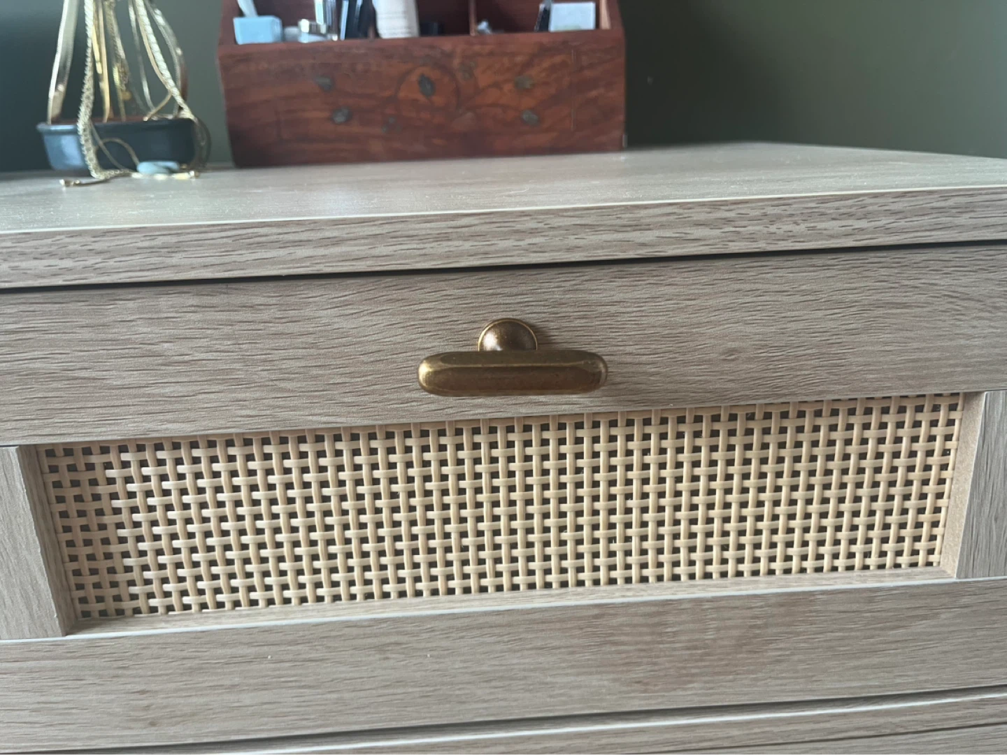 Light Wood Dresser with Cane Inlay - photo 2