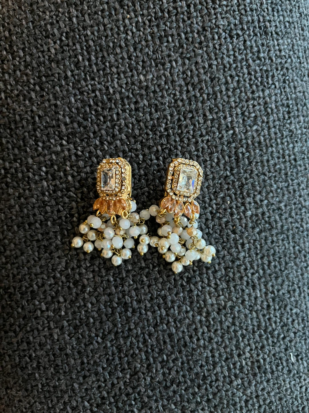 Gold Tone Pearl Tikka and Earrings Set - photo 2