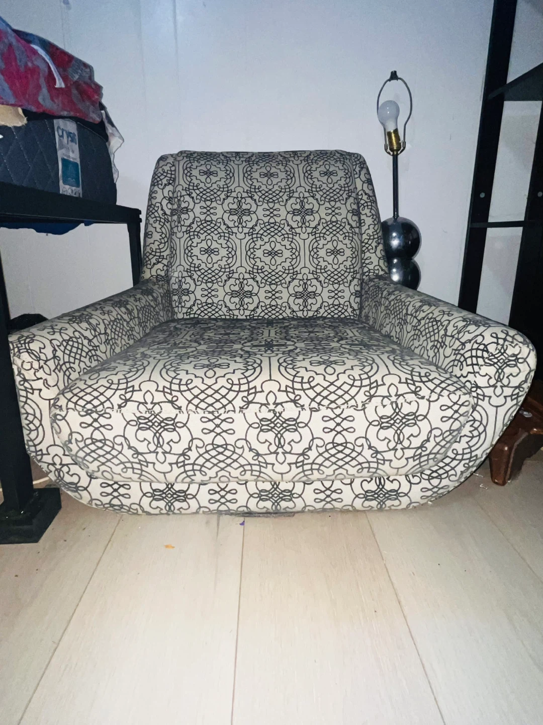 Armchair with Black and White Pattern