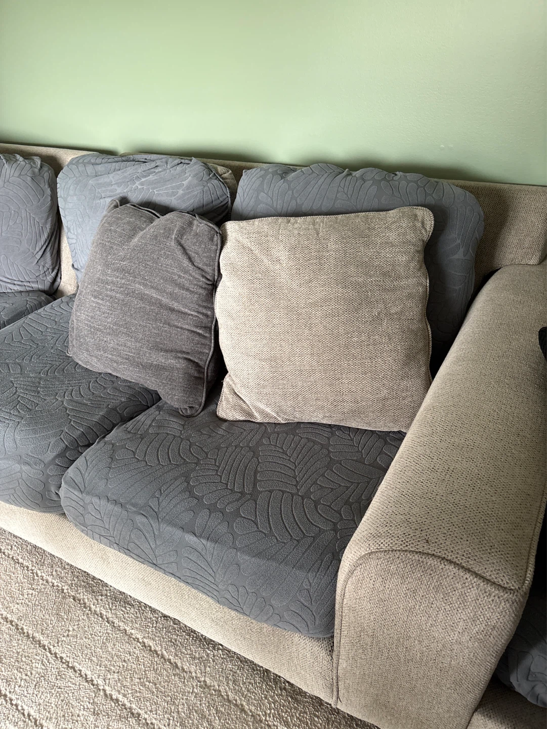 Sofa with Chaise and Cushions - photo 2