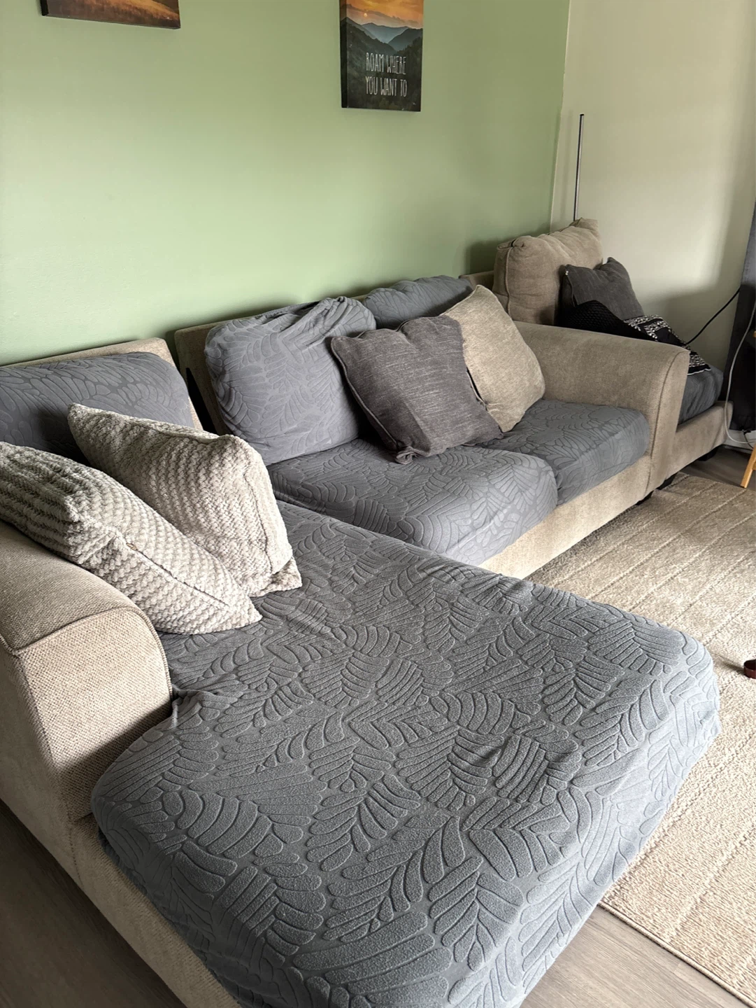 Sofa with Chaise and Cushions - photo 3