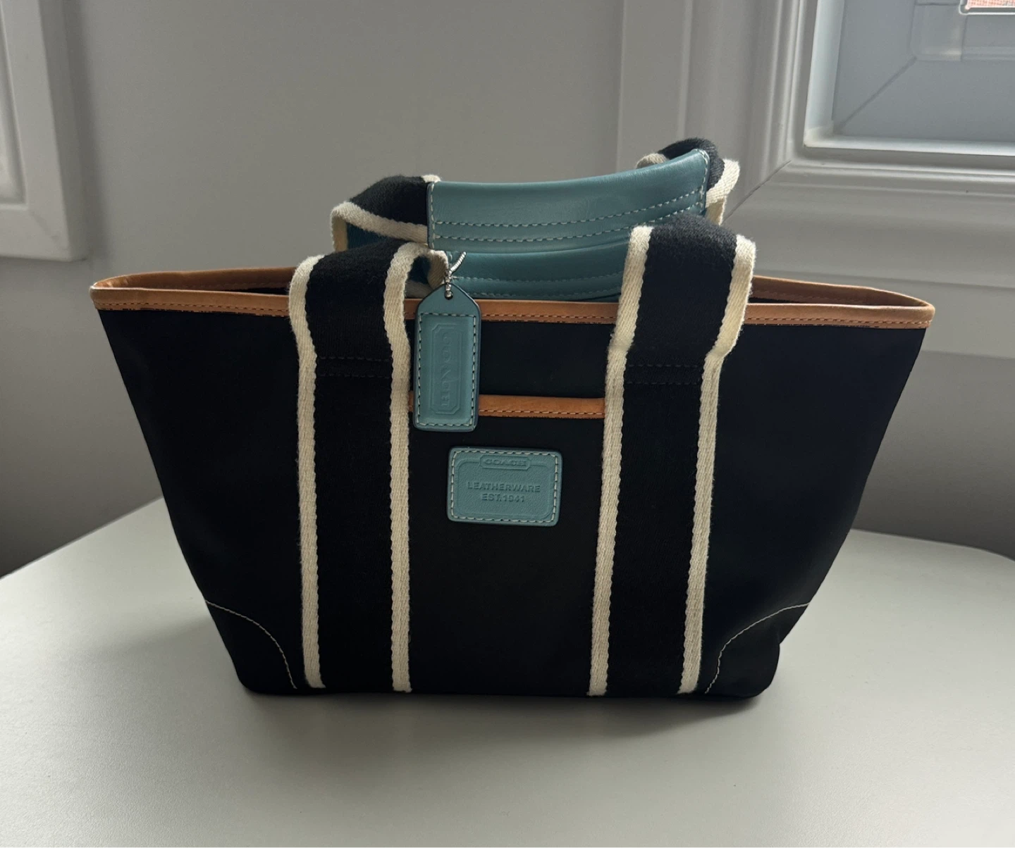 Coach Black Striped Tote Bag - photo 2
