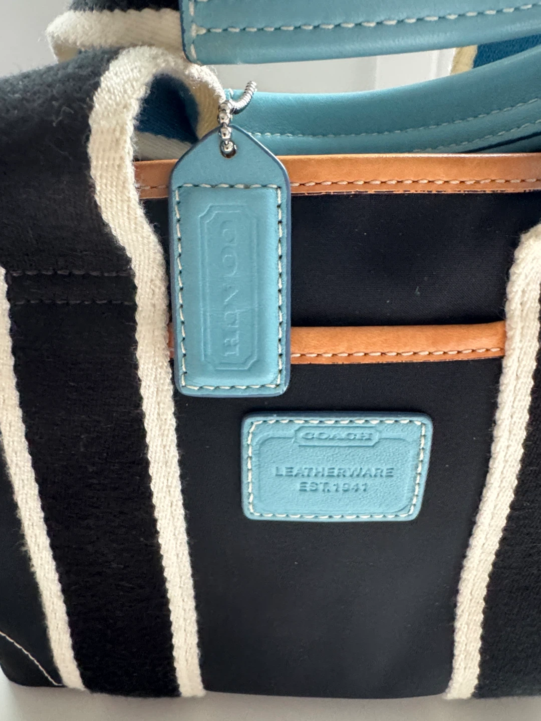 Coach Black Striped Tote Bag - photo 3