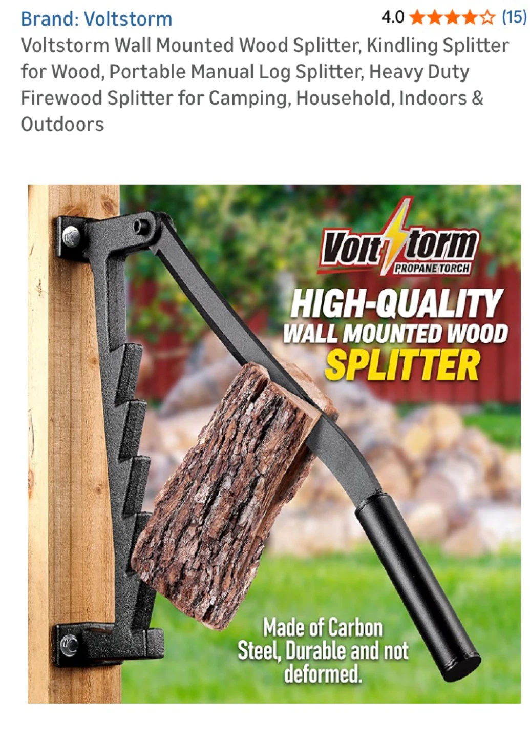 Voltstorm Wall Mounted Wood Splitter Kindling Splitter