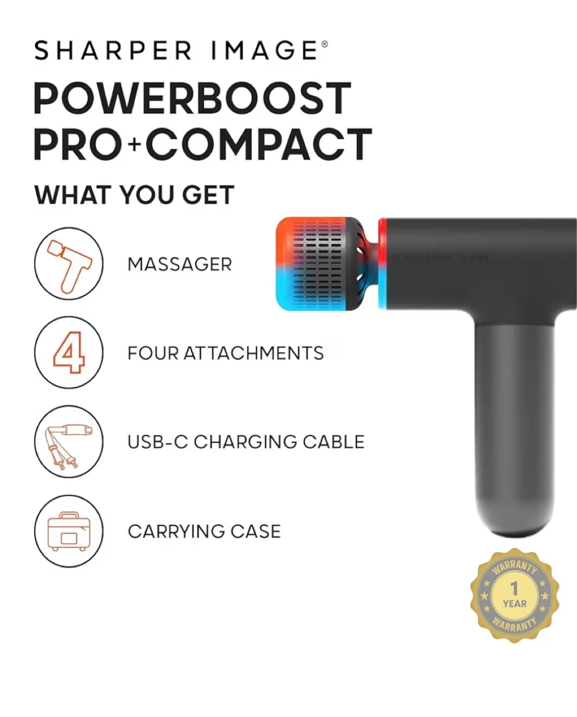 Sharper Image PowerBoost Pro+ Compact massager