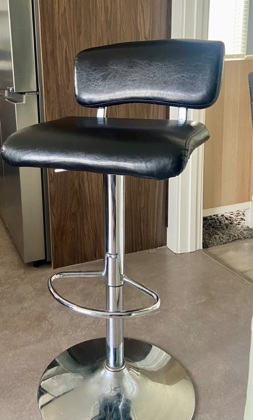 Black Adjustable Bar Stool
