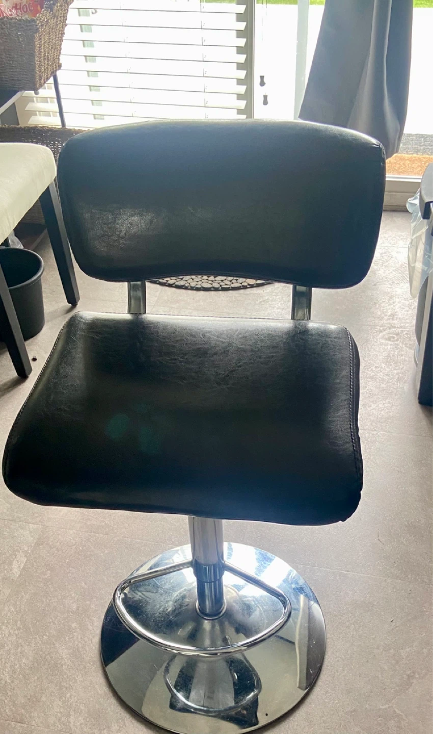 Black Adjustable Bar Stool - photo 3
