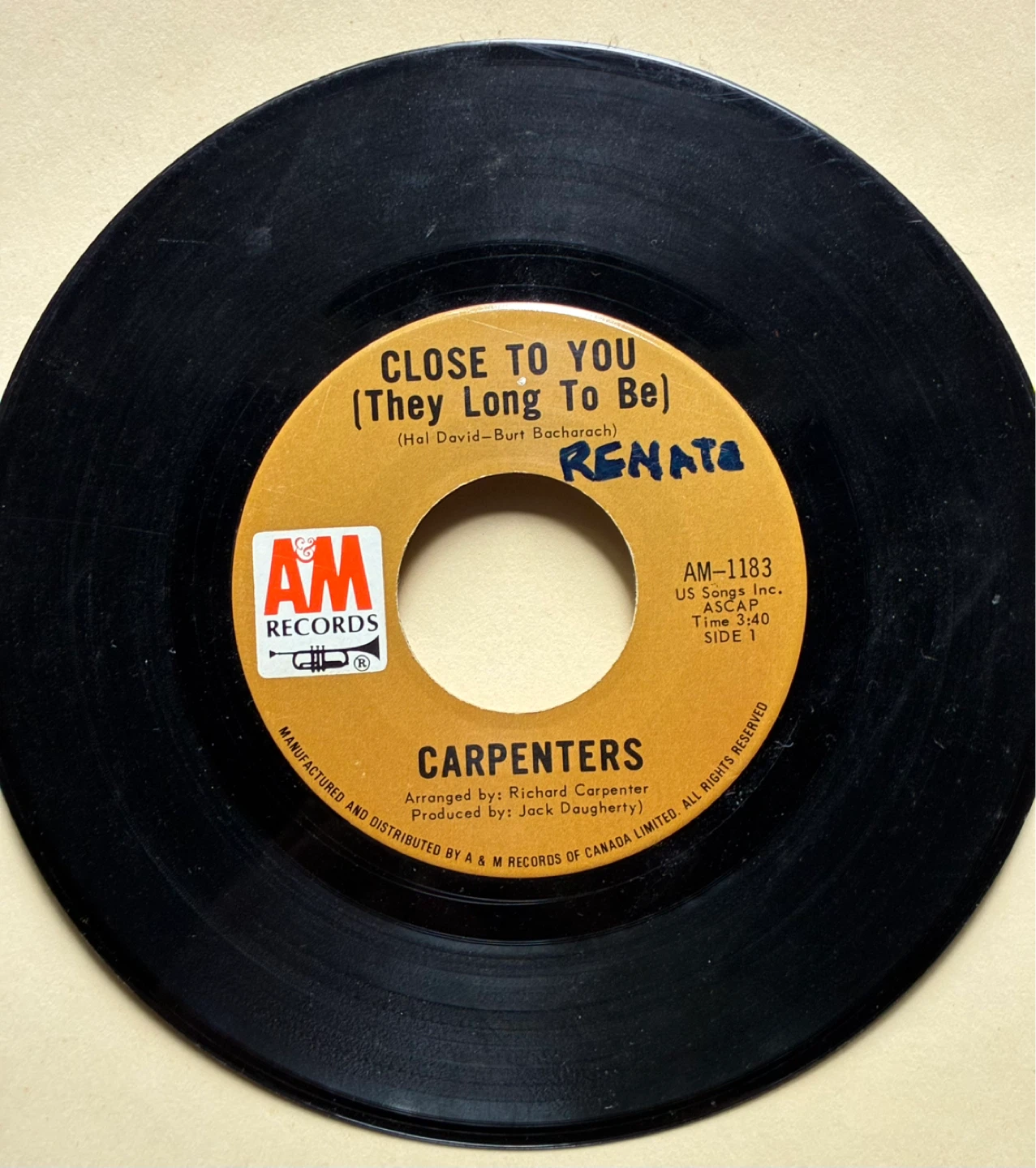 Carpenters – Close To You (They Long To Be) 7 inch vinyl 45 - photo 4