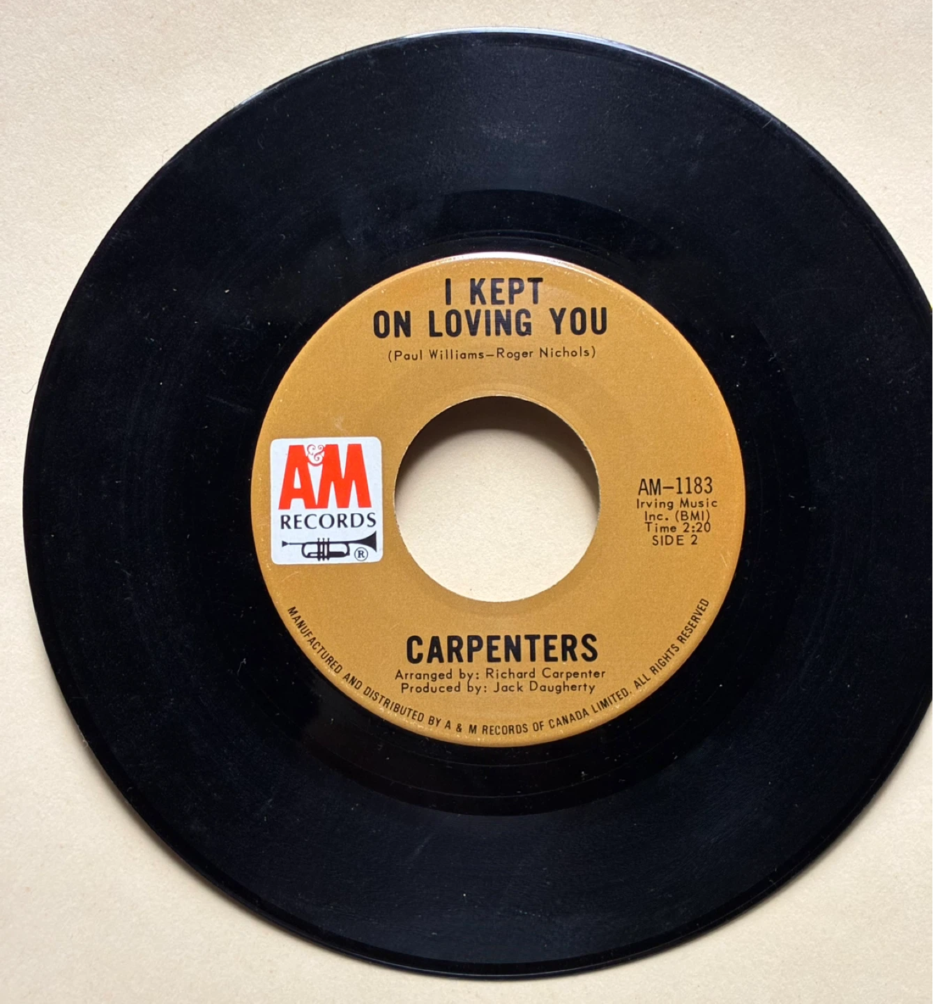 Carpenters – Close To You (They Long To Be) 7 inch vinyl 45 - photo 2