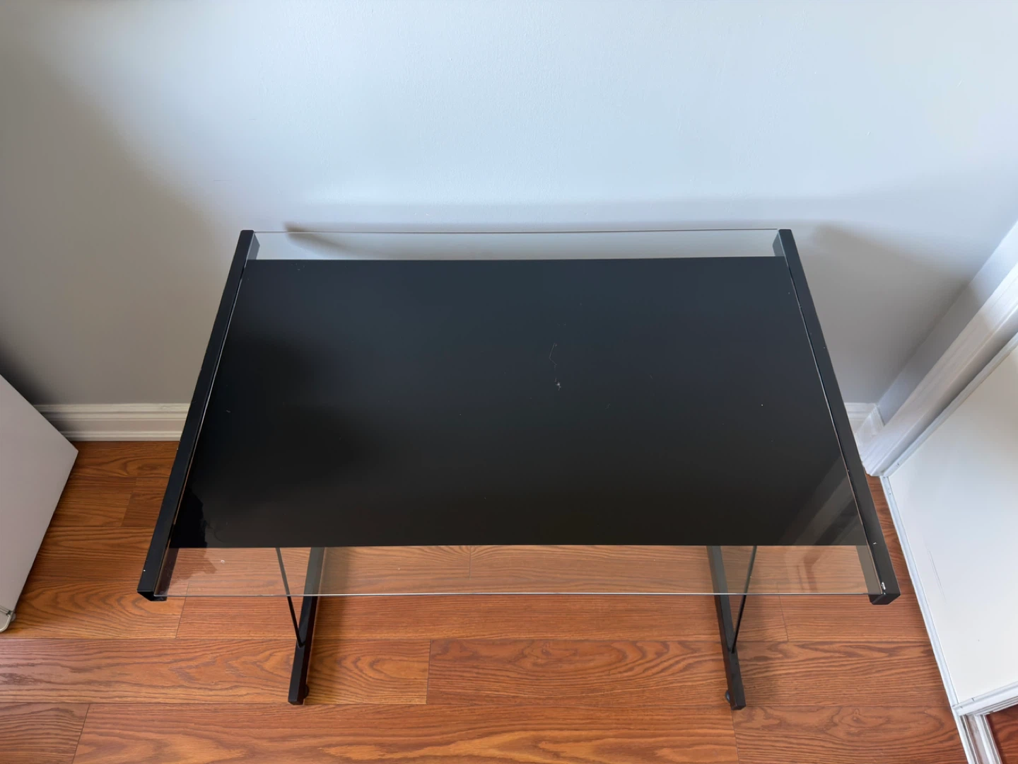 Black Glass Top Desk with Metal Frame - photo 3