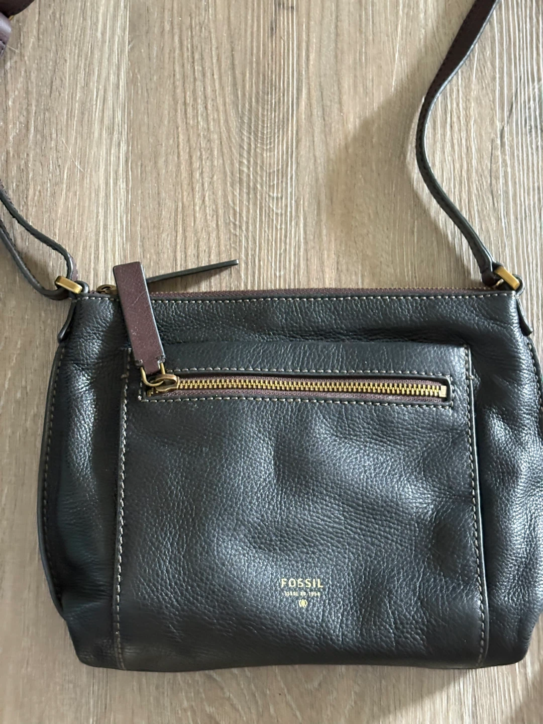 Fossil Black Leather Crossbody Bag with Dust Bag - photo 2