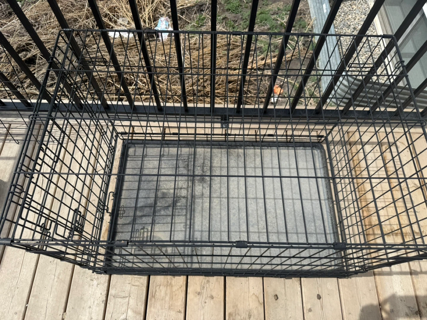 Black Wire Dog Crate with Tray - photo 2