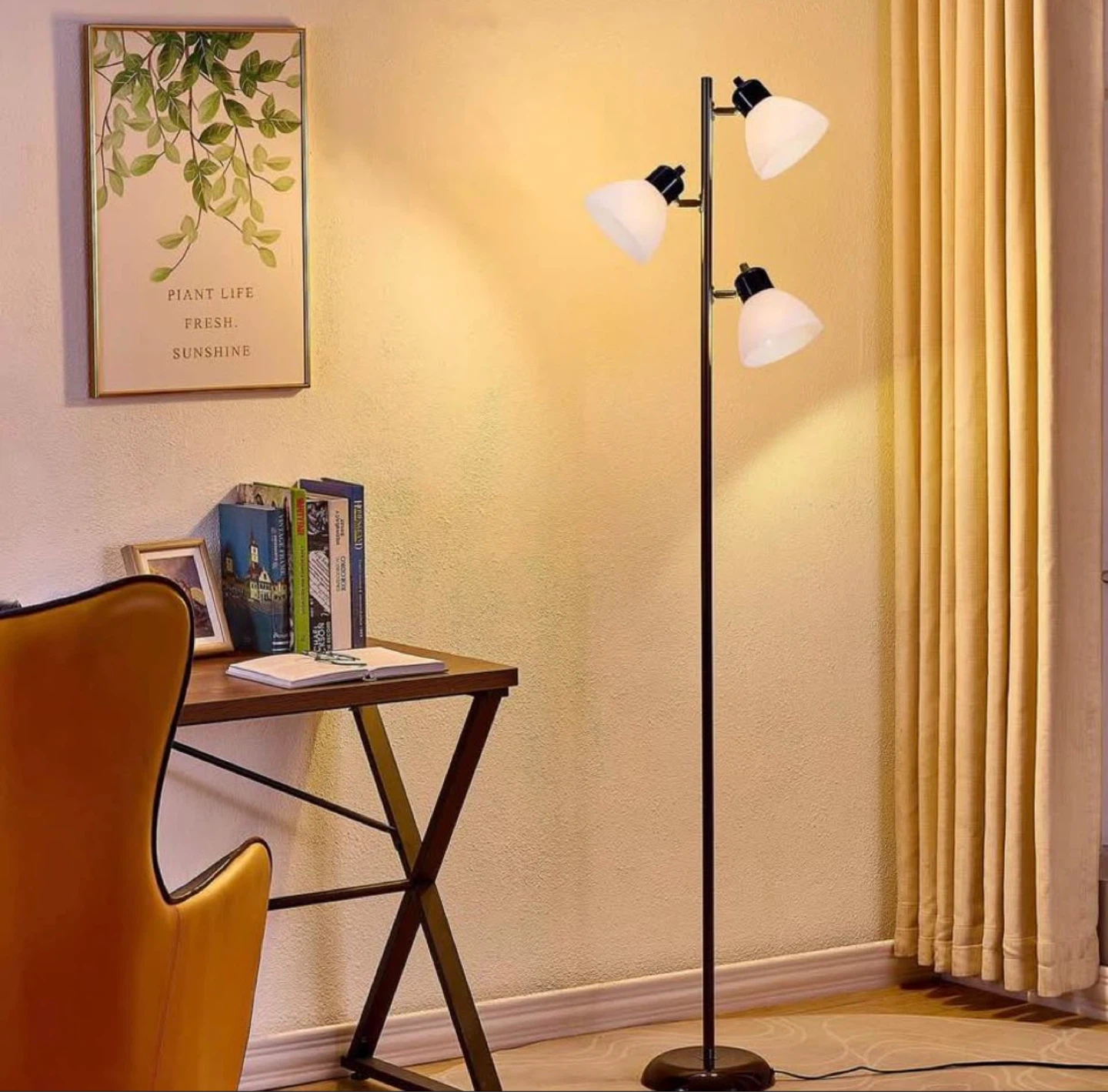 Black 3-Head Floor Lamp