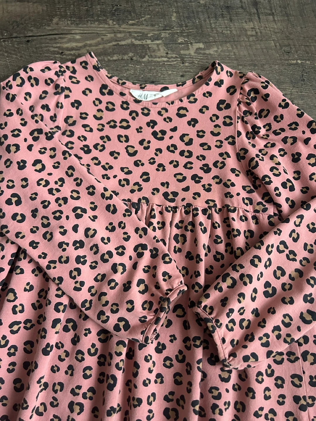 H&M Kids Long Sleeve Leopard Print Dress - Size 6-8 Years - photo 2