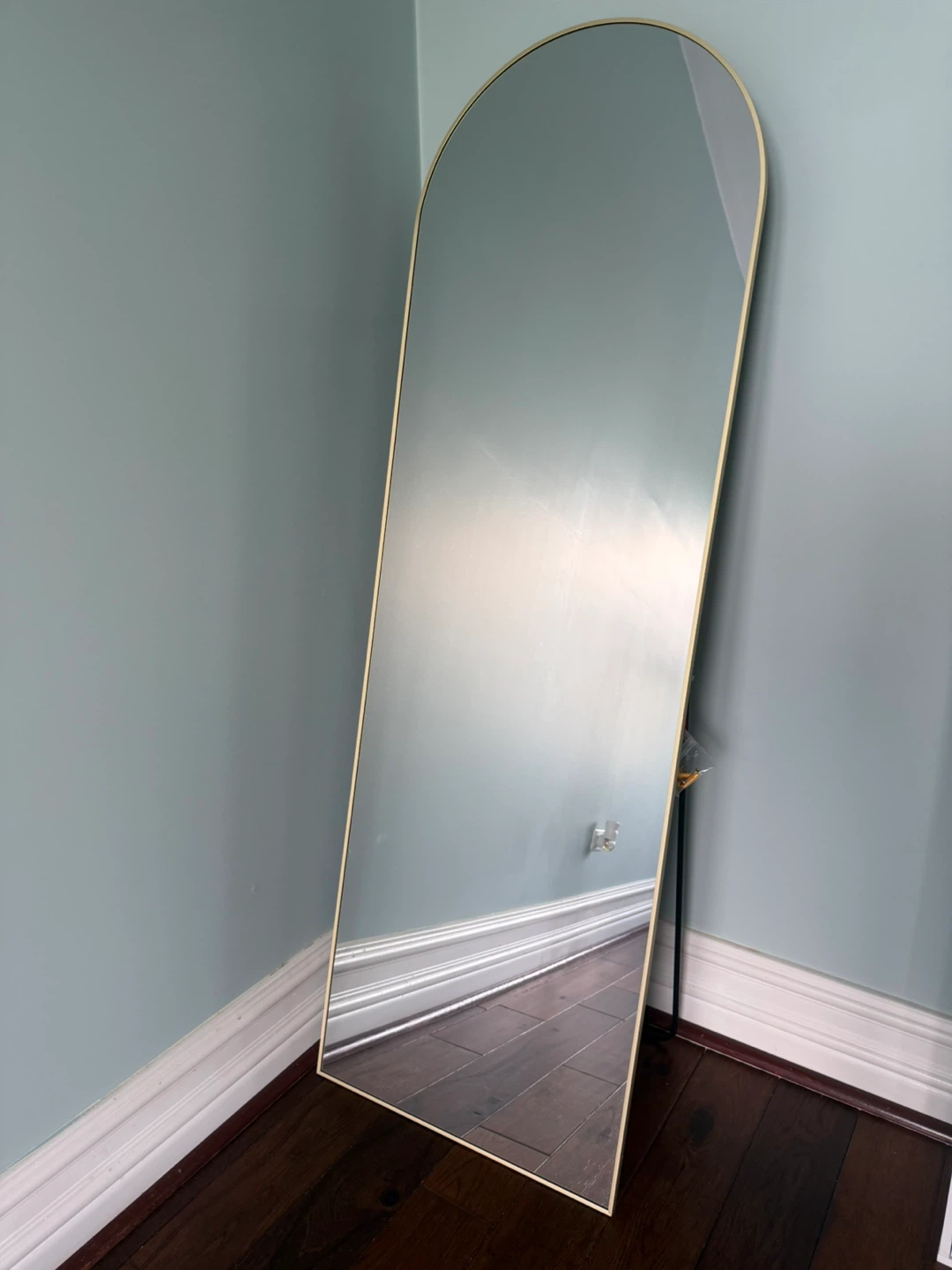 Arch Floor Mirror with Gold Frame 64”x21”