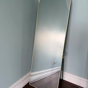 Arch Floor Mirror with Gold Frame 64”x21”