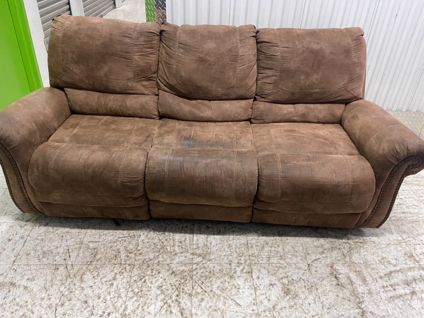 Brown Microfiber Reclining Sofa