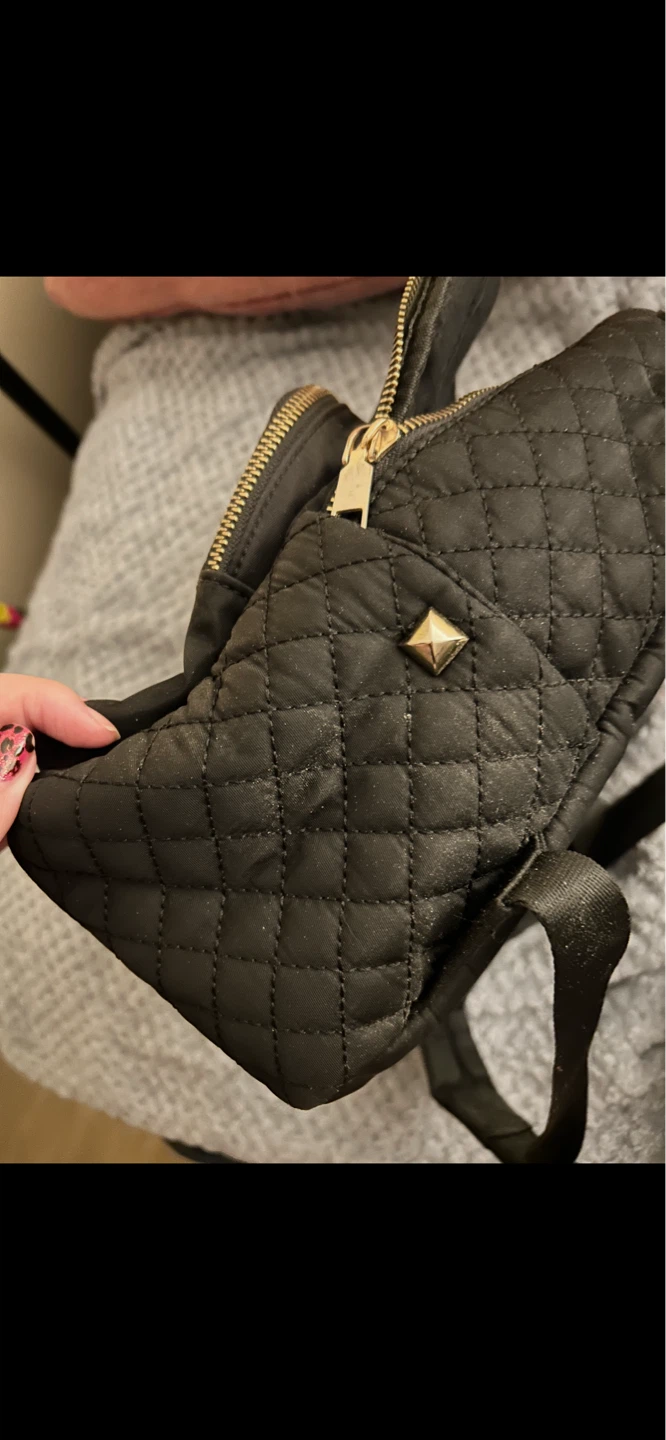 Black Quilted Mini Backpack - photo 4