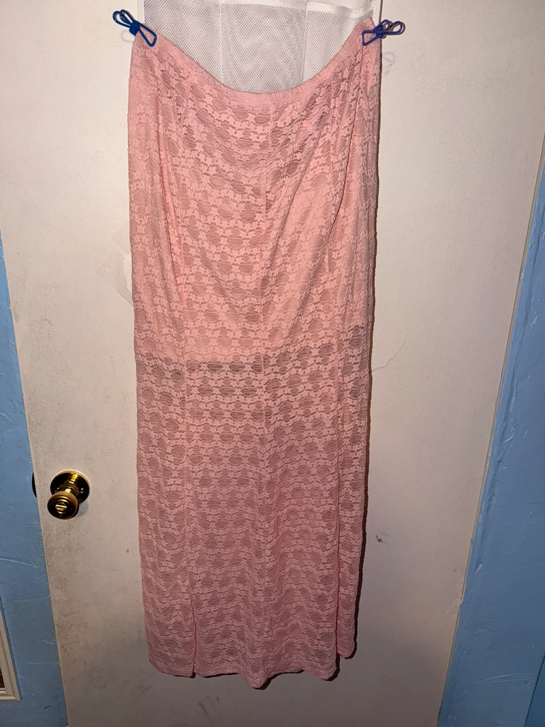 Pink Lace Maxi Skirt
