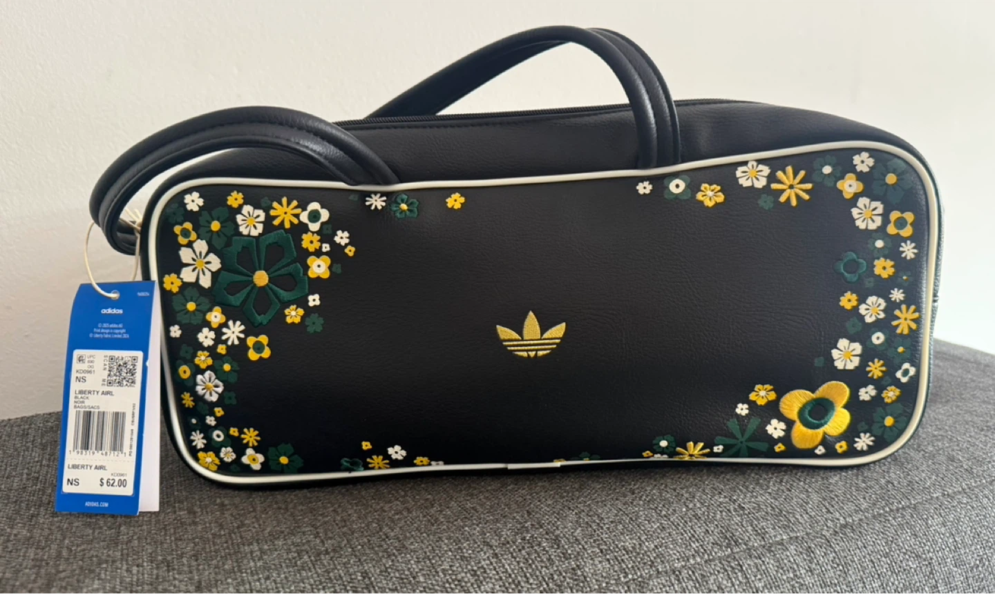 Adidas Women's Black Floral Mini Duffle Bag